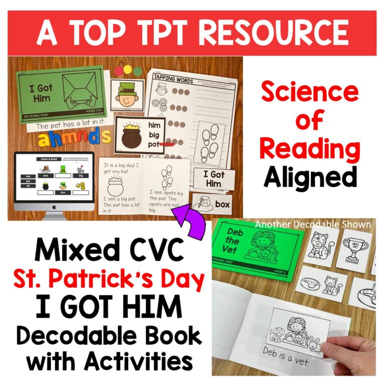 I Got Him St. Patrick's Day Reading Activities, Decodable Reader, Science of Reading Decodables bundle preview