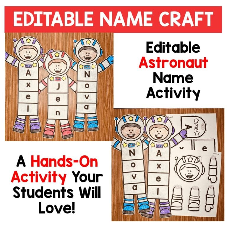 Astronaut Editable Name Craft & Activity for Bulletin Boards bundle preview