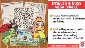 Insects &amp; Bugs MEGA Activities: Crafts, Printables, Readers, Centers ...