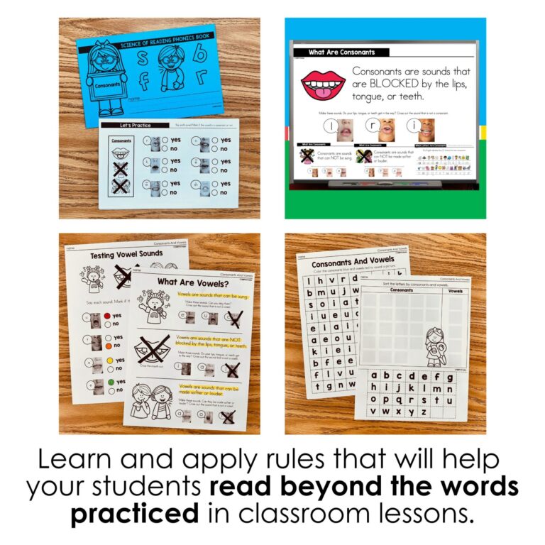 Consonants and Vowels Worksheets, Book, and Teaching Slides Phonics Mini Bundle bundle preview