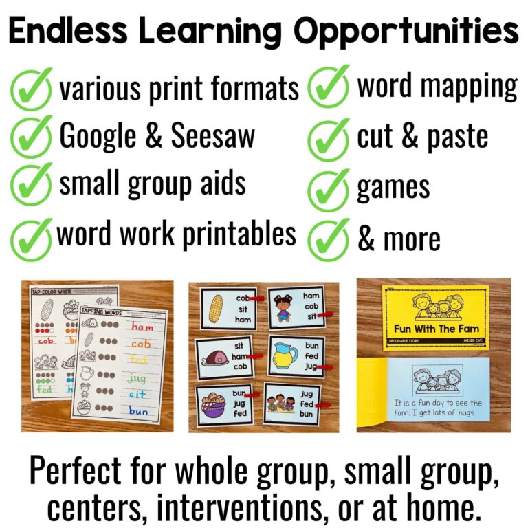 Thanksgiving Activities Decodable Readers Kindergarten CVC Words: Fun with Fam bundle preview