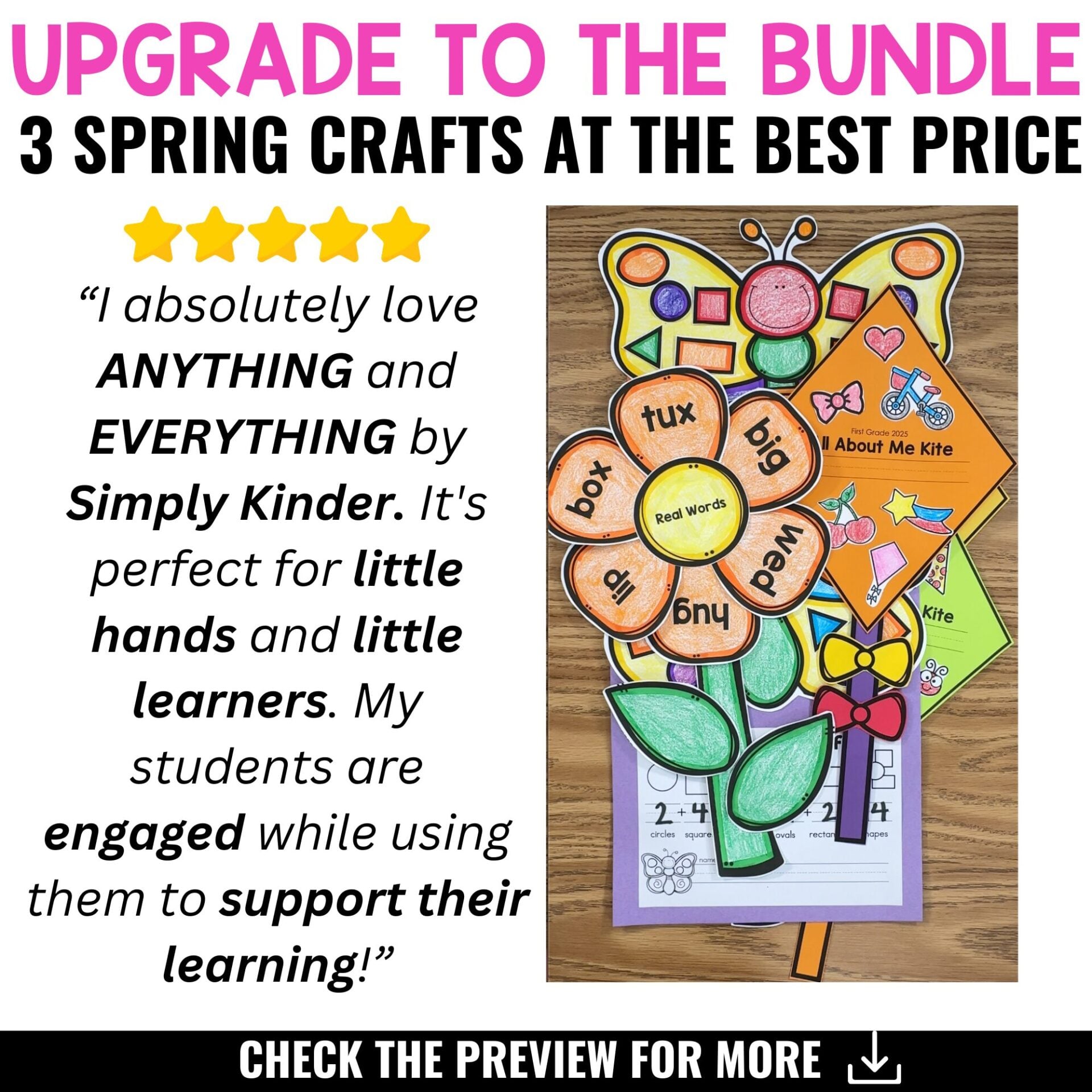 Butterfly Shape Spring Craft Kindergarten, Math Bulletin Board Spring ...