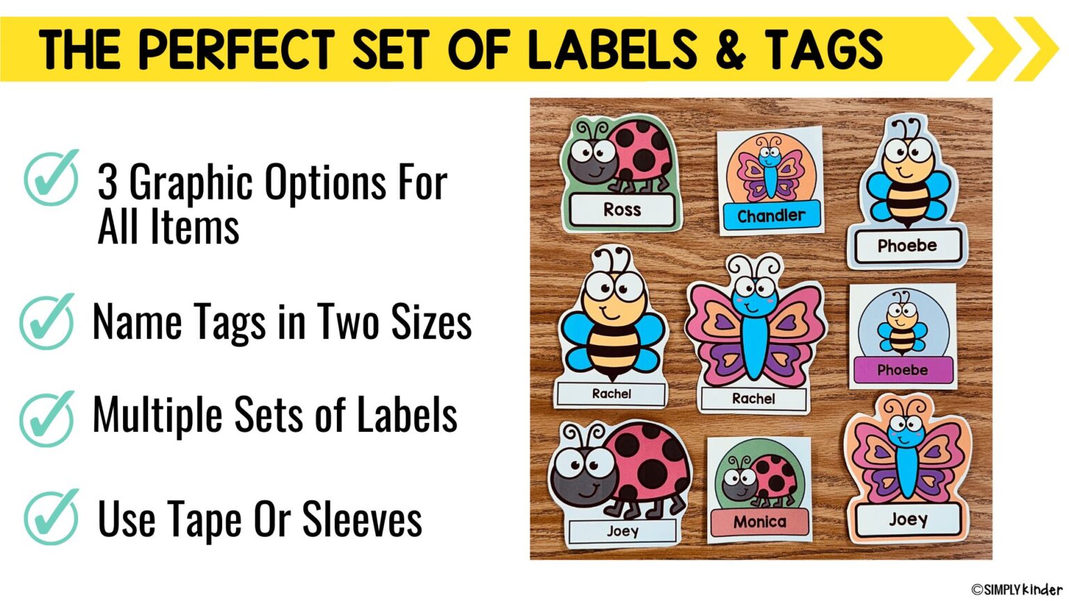Bugs & Insects Spring Name Tags Labels Editable, Desk Name Tag ...