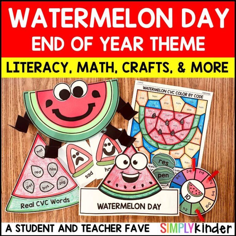 Watermelon Day Themed Activities for End of the Year: Crafts, Hats, and MORE