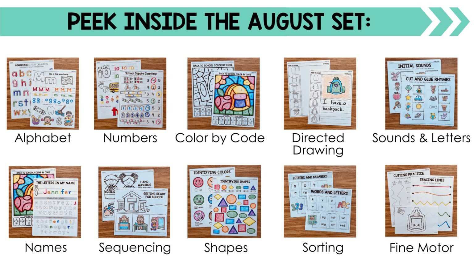 No Prep Kindergarten Back to School Literacy & Math Activities Packet ...