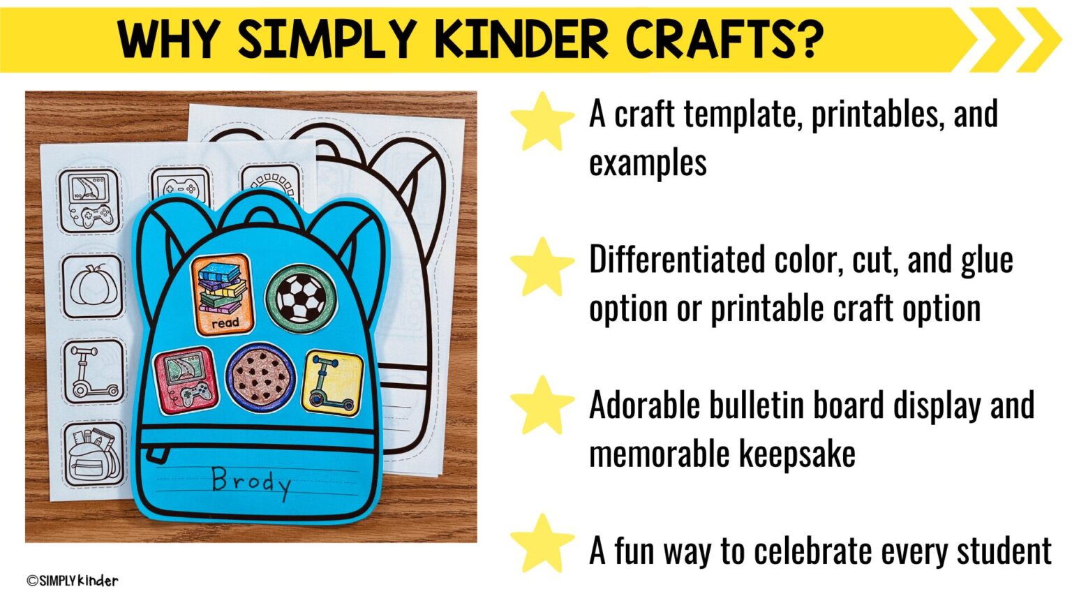Back to School Backpack Craft for Kindergarten Bulletin Board All About ...