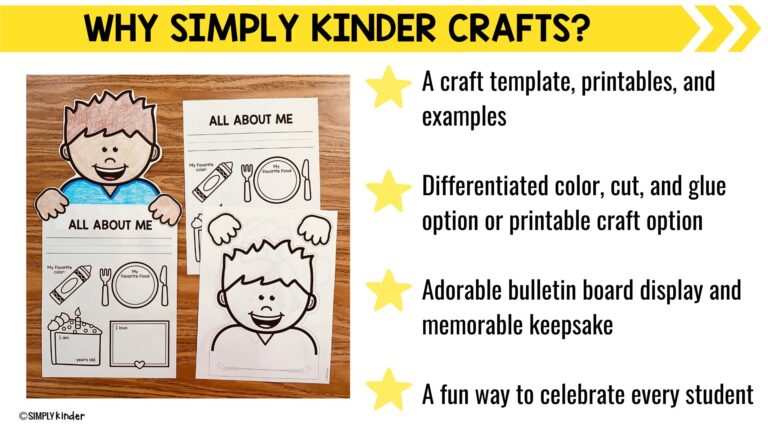 Back to School All About Me Craft for Kindergarten Bulletin Board ...