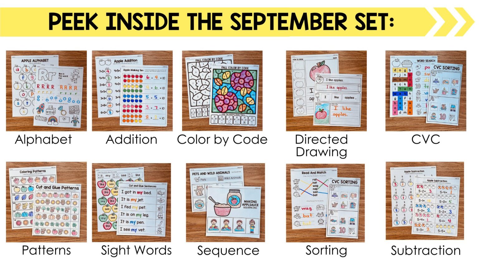 No Prep Kindergarten Back to School Literacy & Math Activities Packet ...