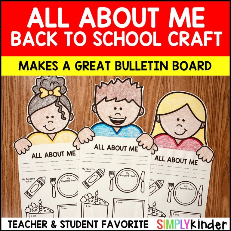 Back to School All About Me Craft for Kindergarten Bulletin Board Project