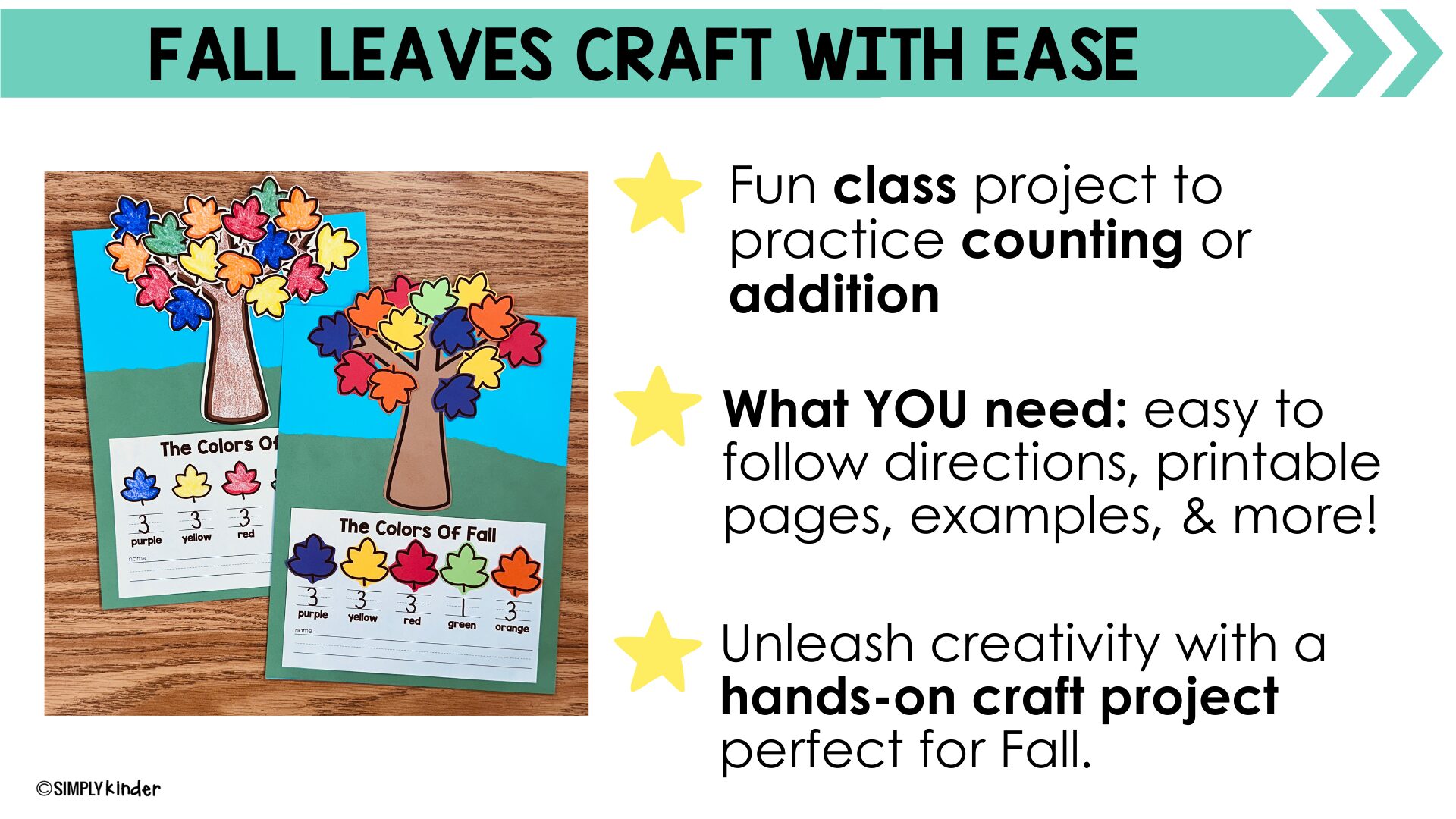 Fall Leaves Bulletin Board, Math Craft Project for Counting, Preschool ...