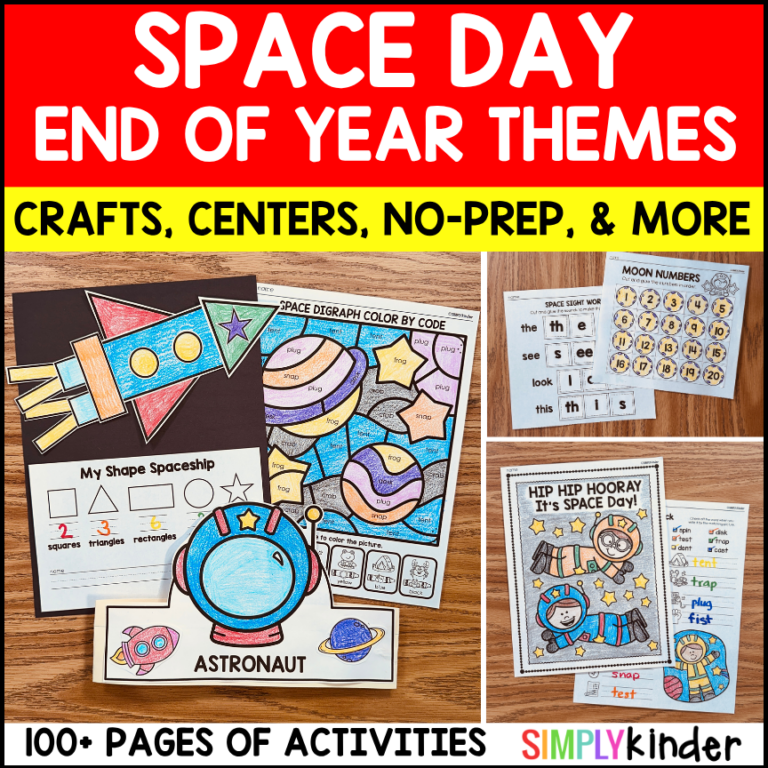 Space Day Themed Activities for End of the Year: Crafts, Hats, and MORE