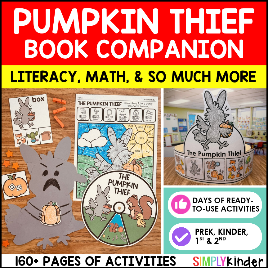 The Pumpkin Thief book companion printable activities